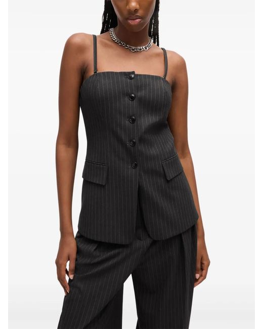 HUGO Black Striped Top