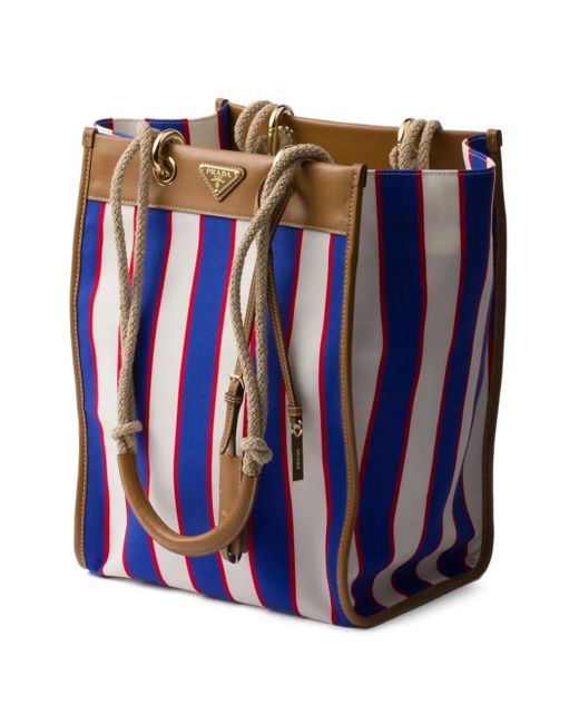 Prada Blue Large Printed Tote Bag