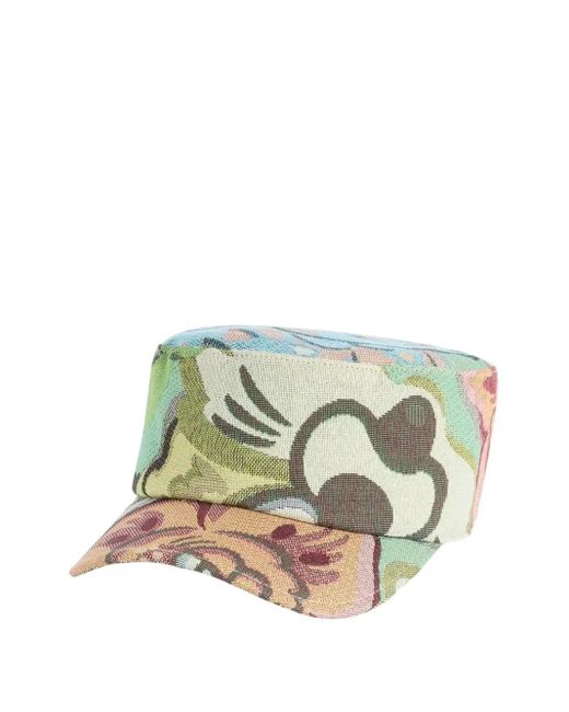 KENZO Green Patterned-Jacquard Cap for men