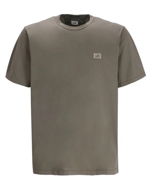 C P Company Gray C.P. Company Logo Patch T-Shirt for men