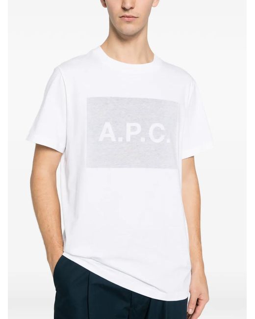 A.P.C. T-Shirt Mit Eckigem Logo in White für Herren