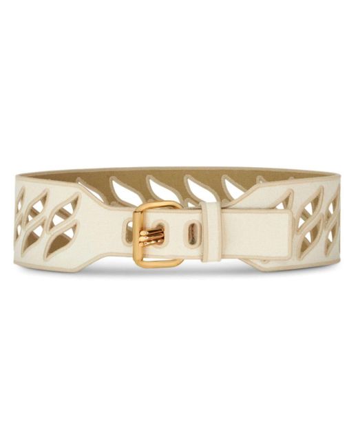 Etro Natural Perforated Cotton-canvas Belt