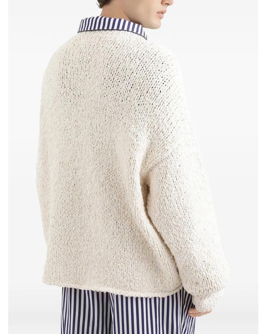 Dolce & Gabbana White Cotton-Blend Pullover for men