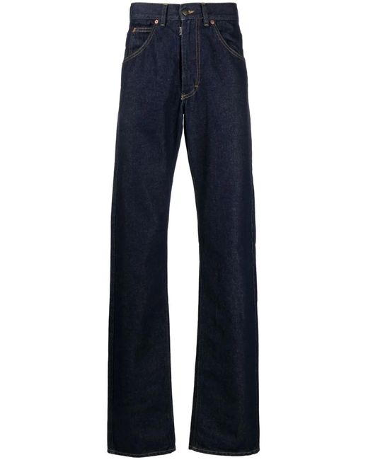 Maison Margiela Blue Straight Denim Jeans With Five-Pocket Design for men