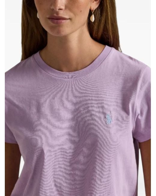 Polo Ralph Lauren Pink Logo-Embroidered Jersey T-Shirt