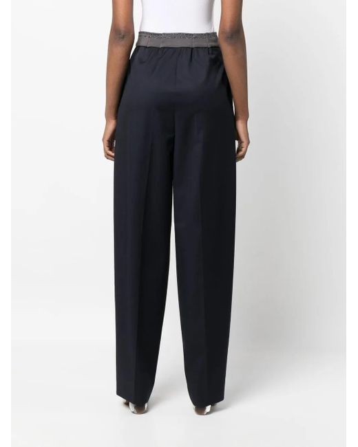 Fabiana Filippi Blue Straight-Leg Cut Tailored Trousers