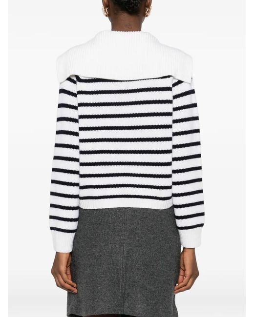 Allude Blue Striped Cardigan