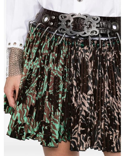 Chopova Lowena Black Wilson Pleated Print Mini Skirt