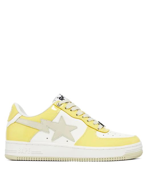 A Bathing Ape Yellow Bape Sta Sneakers for men