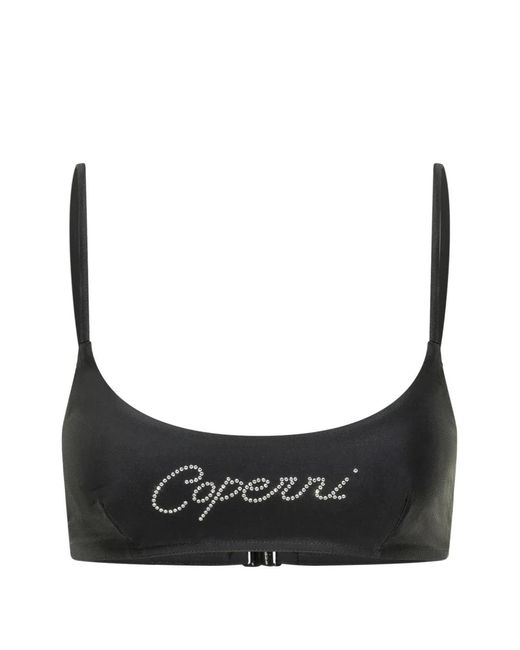 Coperni Black Logo-Embellishment Bikini Top