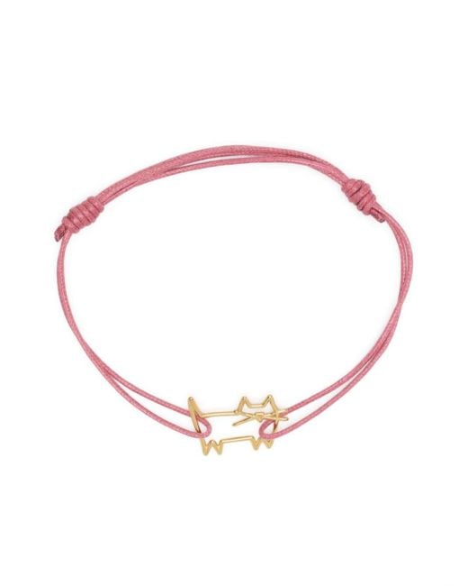 Aliita Cat-motif Cord Bracelet in Pink