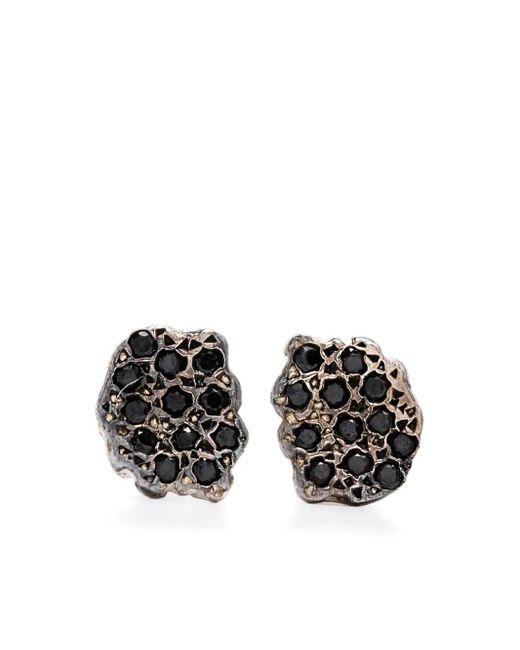 Rosa Maria ダイヤモンド ピアス スターリングシルバー Black