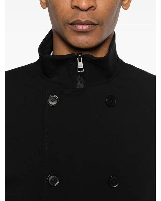 DUNO Black Double-Breasted Tauris Coat for men