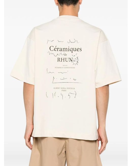Rhun White Graphic-Print T-Shirt for men