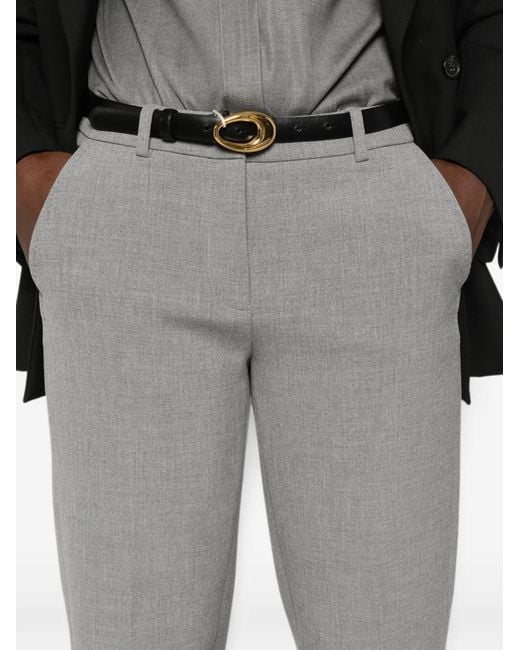 Peserico Gray Belt-Loops Tailored Trousers