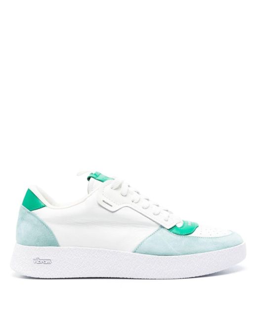 Vic Matié Blue Panelled Leather Sneakers for men