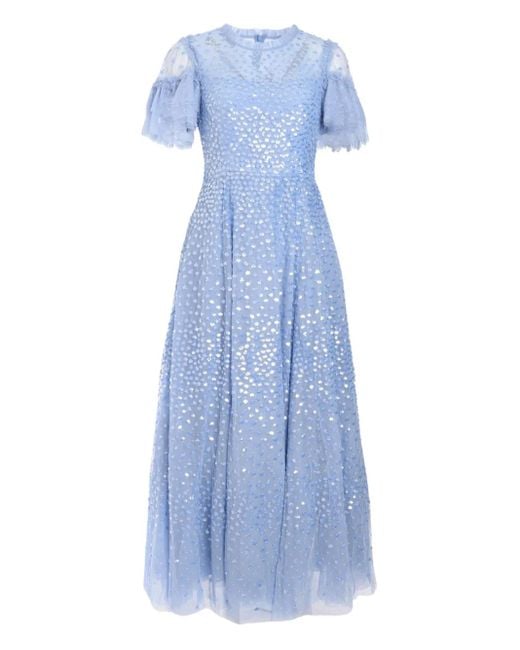 Needle & Thread Blue Scatter Dot Gown