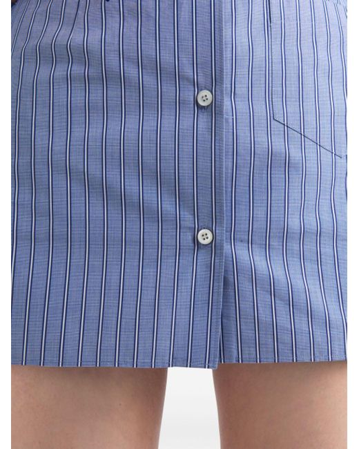 Prada Blue Striped Chambray Miniskirt