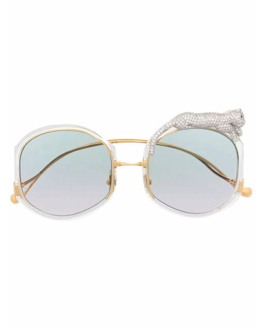 Anna Karin Karlsson Blue Rose Et Le Rêve Round-Frame Sunglasses