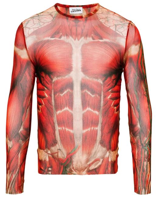 Jean Paul Gaultier Pink Écorché Top