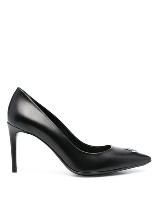 Philipp Plein Black Logo-Plaque 80Mm Pumps