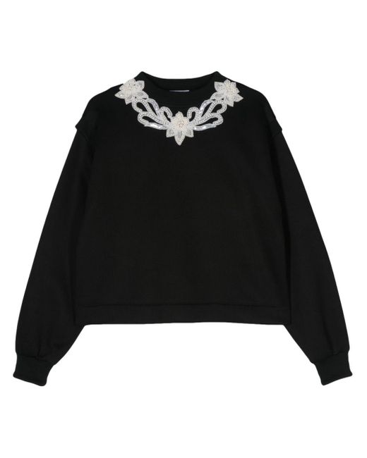Parlor Black Bead-detailing Cotton Sweatshirt