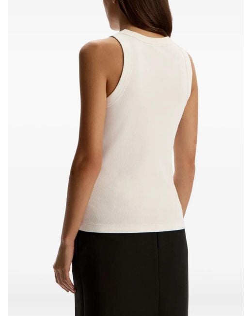 12 STOREEZ White Ribbed Tank Top