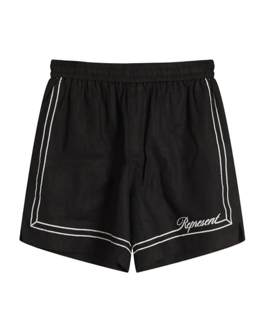 Represent Shorts Met Randdetail in het Black voor heren