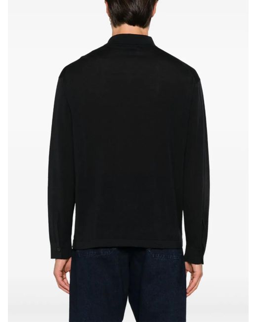 D4.0 Black Wool Cardigan for men