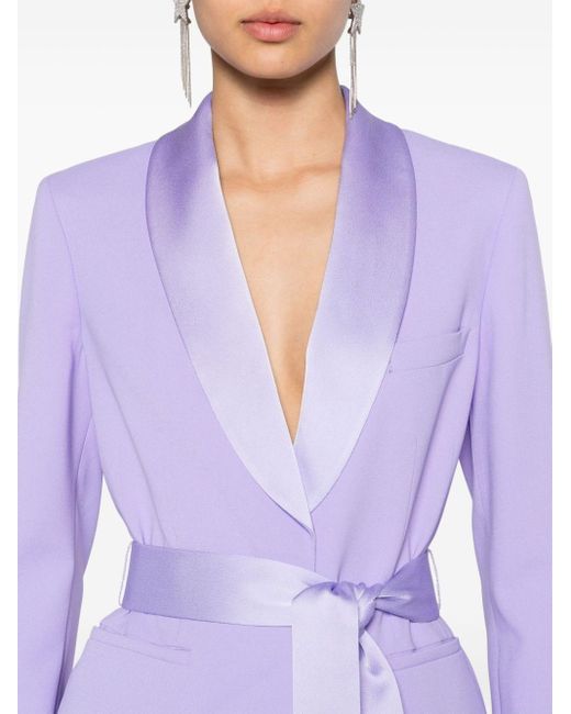 Manuel Ritz Purple Shawl-lapels Single-breasted Blazer