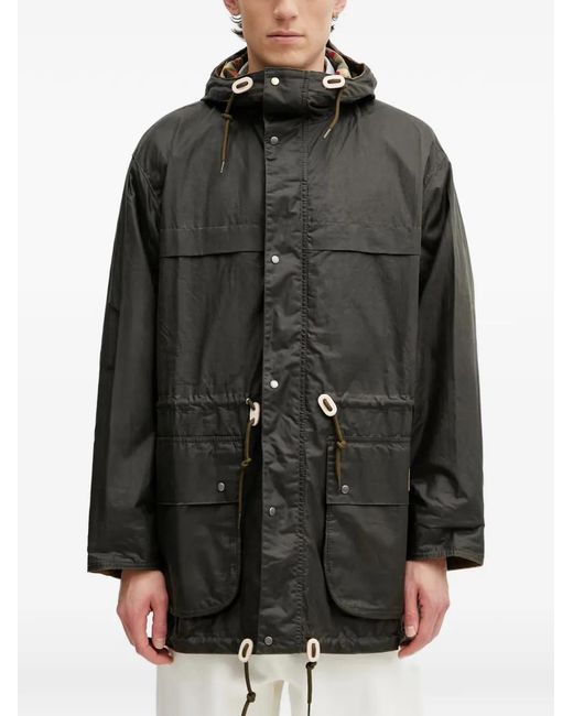 Barbour Black X Paul Smith Hooded Drawstring Jacket for men