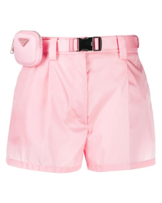Prada Pink Pouch Belt Shorts