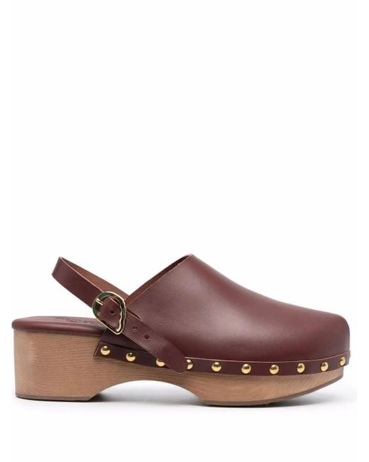 Ancient Greek Sandals Classic Klompen Met Studs in het Brown