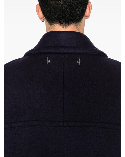 Lanvin Blue Double-Breasted Coat for men