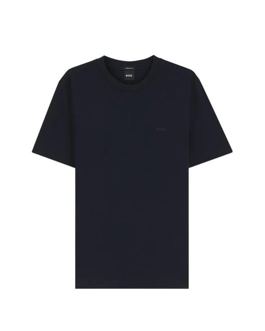 Boss Blue Logo-Print T-Shirt for men
