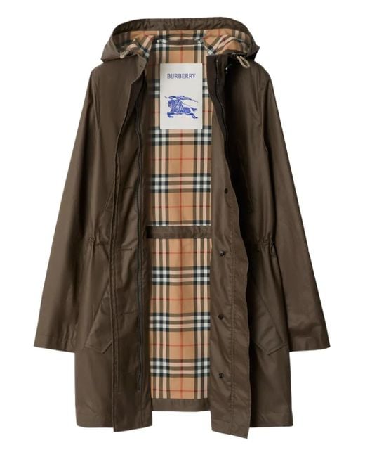 Burberry Brown Coated Gabardine Parka