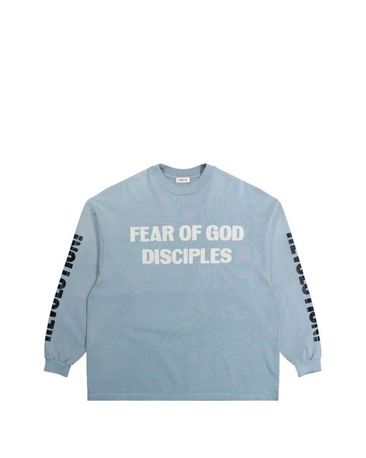 Fear Of God Blue Disciple Graphic-Print T-Shirt for men