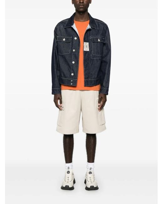 C P Company Blue Logo Patch Denim Jacket for men