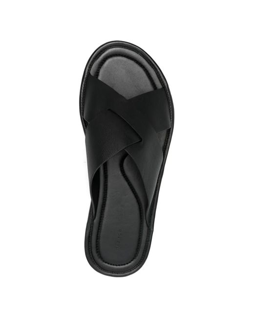 The Row Black Malick Crossed-Strap Sandals for men
