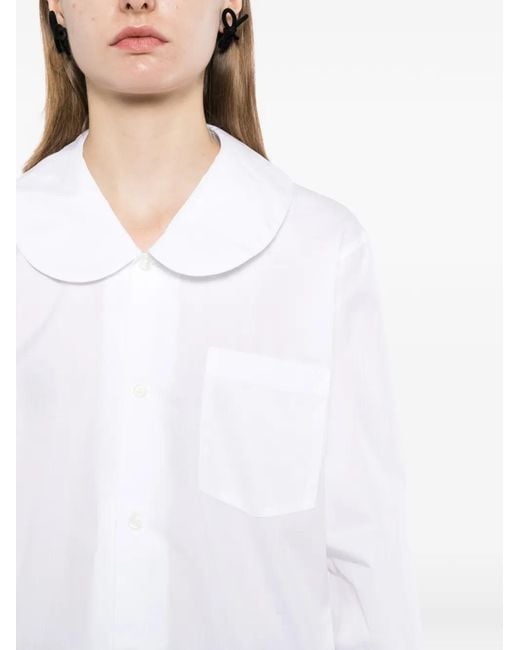COMME DES GARÇON BLACK White Peter Pan Collar Shirt