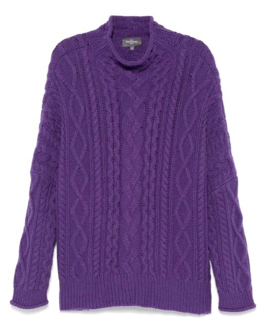 Eric Bompard Purple Cables High-Neck Sweater