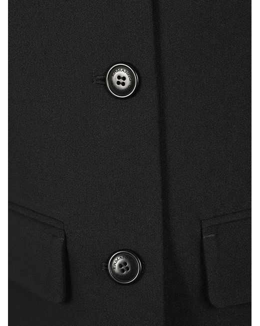 Ermanno Scervino Black Button-Up Flap-Pocket Jacket