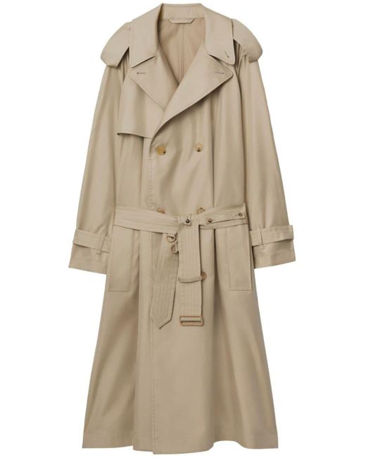 Burberry Natural Double-breasted Silk Trench Coat