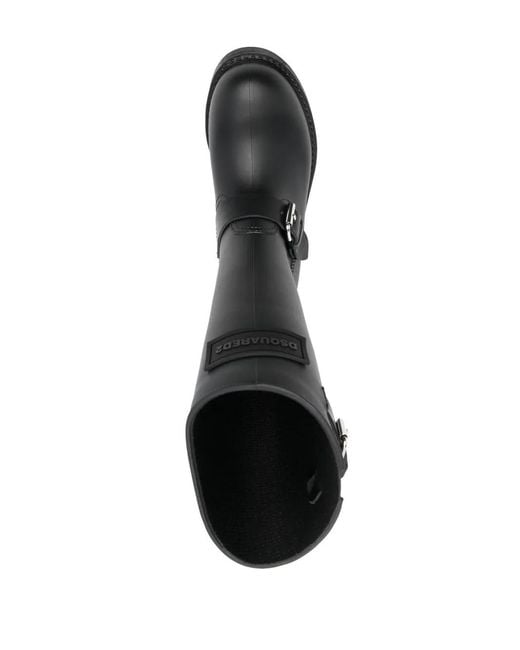DSquared² Black Mid-Calf Rain Boots
