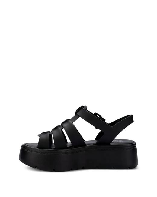 Melissa Black Up Platform Strap Sandals
