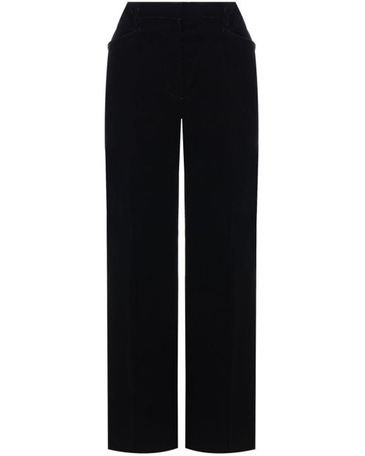Black velvet bootcut trousers hot sale