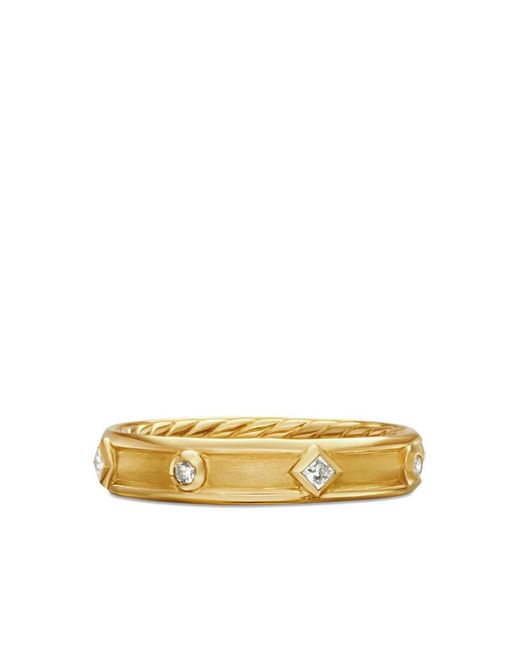 David Yurman Metallic 18Kt Modern Renaissance Diamond Band Ring (4Mm)