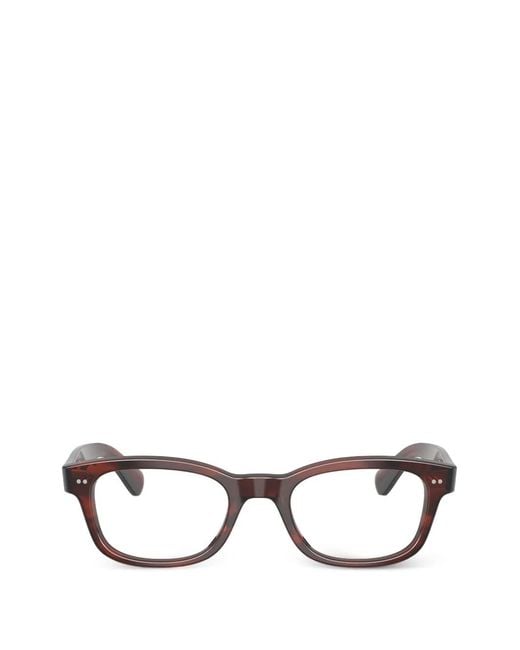 Oliver Peoples Brown Tiello Square-Frame Glasses