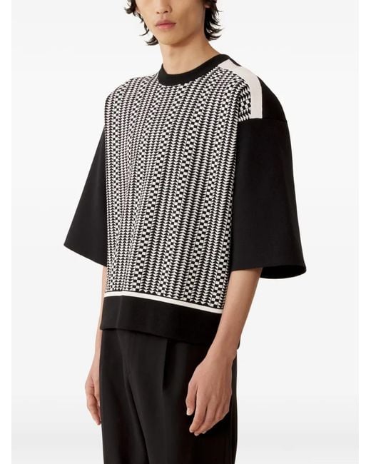Lanvin Black Patterned Sweater for men
