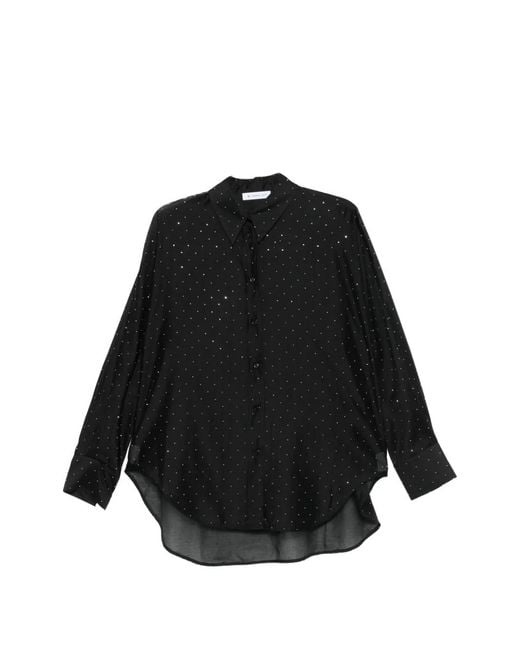 Manuel Ritz Black Collared Embellished Shirt